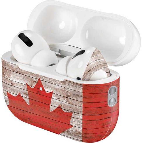 Canadian Flag Dark Wood AirPods Pro 2nd Gen Skin